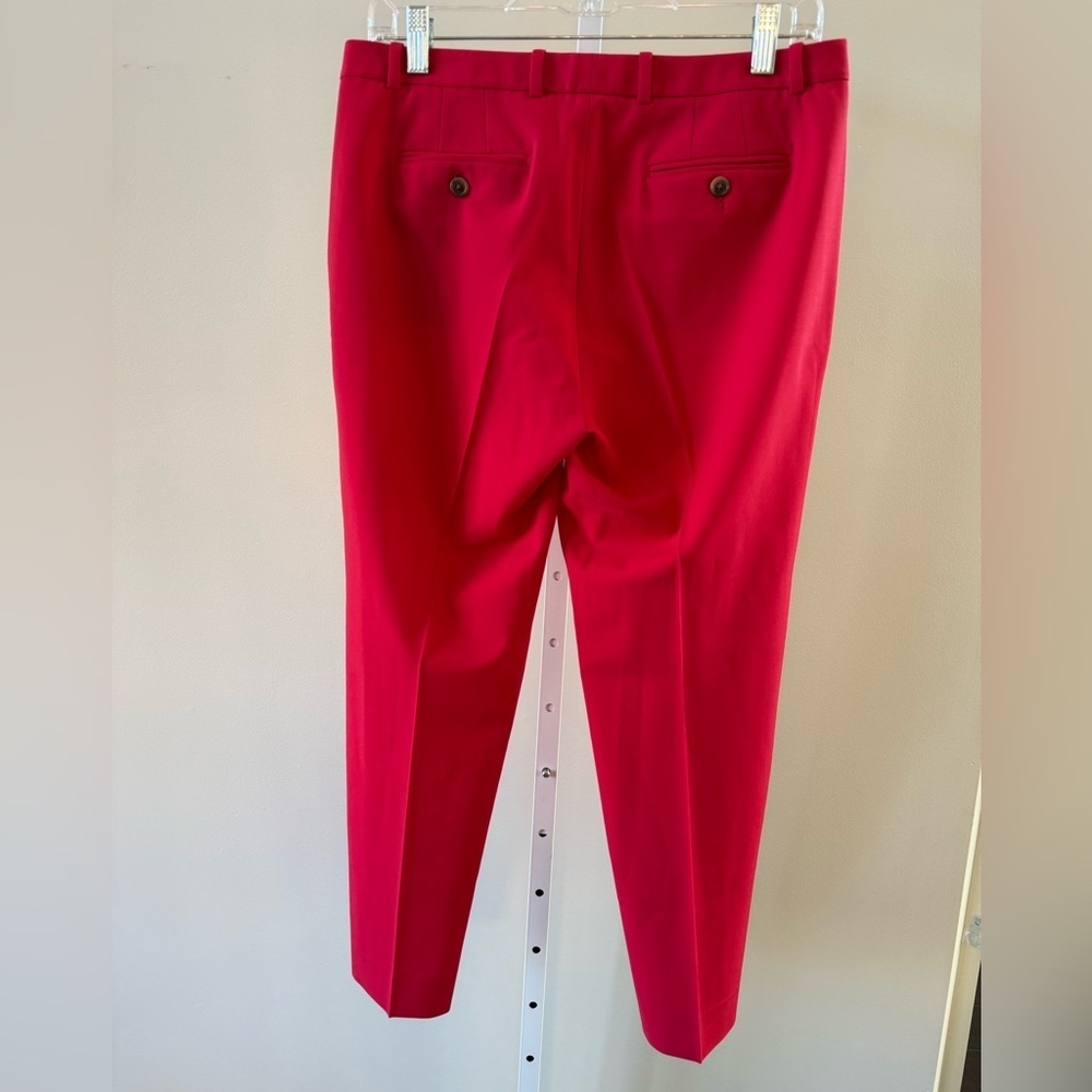 J Crew “Tollegno 1900” Red Classic Fit Straight Leg Pants Size 4 Work Career - Picture 5 of 15